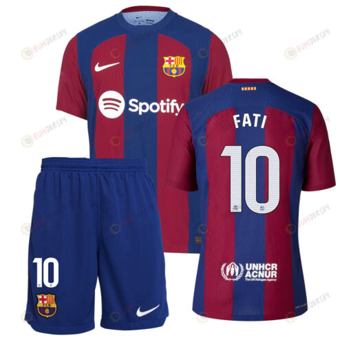 Ansu Fati 10 Barcelona 2023/24 Home Kit Men Jersey - Blue/Scarlet