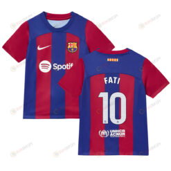 Ansu Fati 10 Barcelona 2023/24 Home Youth Jersey - Blue/Scarlet