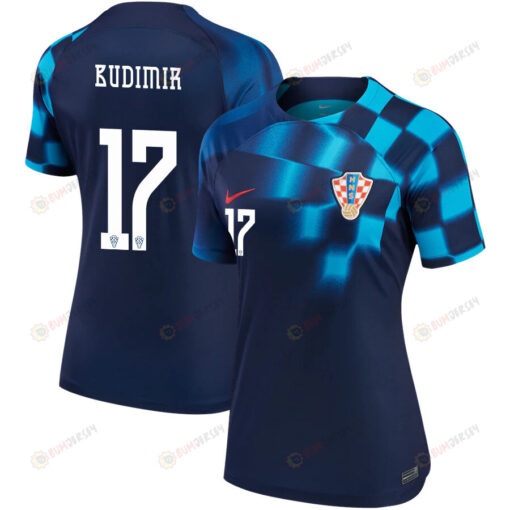 Ante Budimir 17 Croatia National Team 2022-23 Qatar World Cup - Away Women Jersey