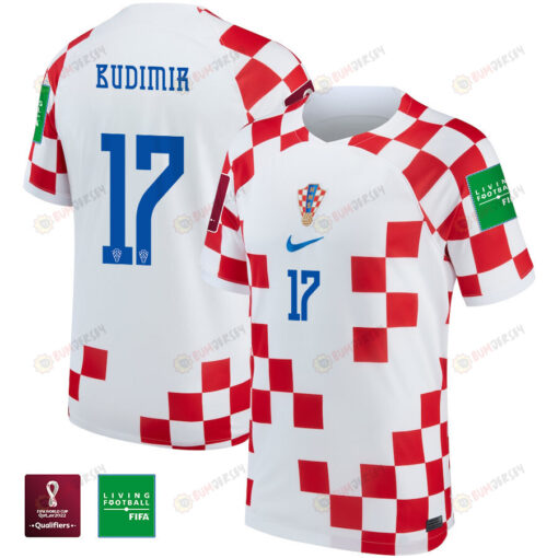 Ante Budimir 17 Croatia National Team FIFA World Cup Qatar 2022 - Home Youth Jersey With Patch