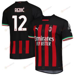 Ante Rebi? 12 AC Milan 2022/23 Home Men Jersey - Black/Red