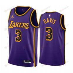 Anthony Davis 2022-23 Los Angeles Lakers Purple 3 Statement Edition Jersey - Men Jersey