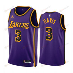 Anthony Davis 3 2022-23 Los Angeles Lakers Purple Statement Edition Jersey