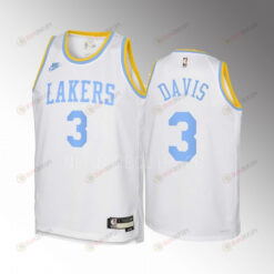Anthony Davis 3 Los Angeles Lakers 2022-23 Classic Edition White Youth Jersey - Swingman