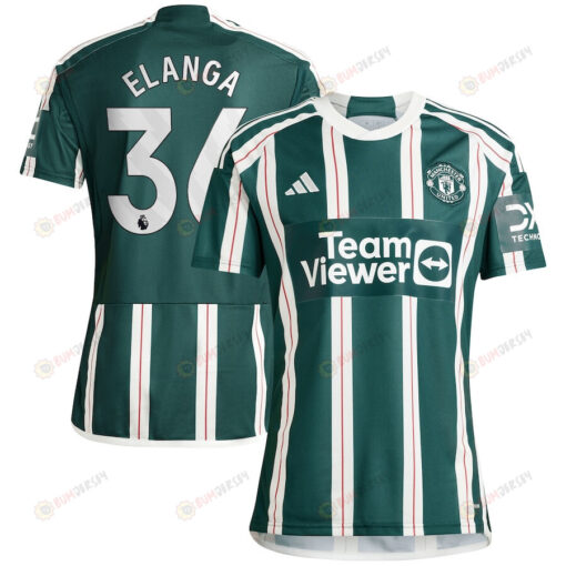 Anthony Elanga 36 Manchester United 2023/24 Away Men Jersey - Green