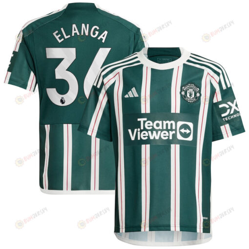 Anthony Elanga 36 Manchester United 2023/24 Away Youth Jersey - Green