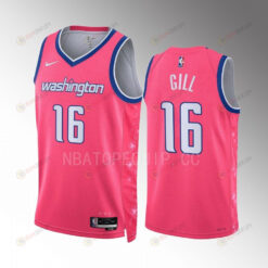 Anthony Gill 16 2022-23 Washington Wizards Pink City Edition Jersey Cherry Blossom