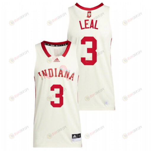 Anthony Leal 3 Cream Indiana Hoosiers 2022 Basketball Honoring Black Excellence Jersey