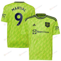 Anthony Martial 9 Manchester United Youth 2022/23 Third Player Jersey - Neon Green