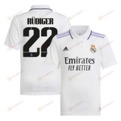 Antonio R?diger 22 Real Madrid 2022/23 Home Youth Jersey - White