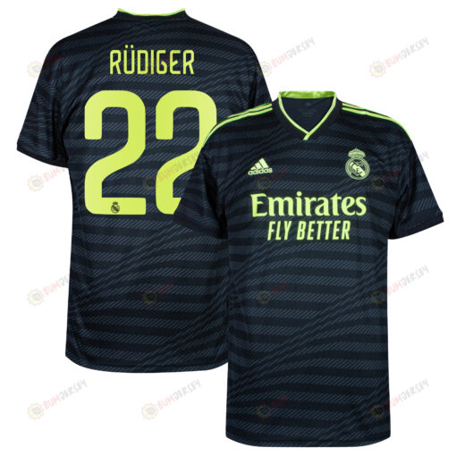 Antonio R?diger 22 Real Madrid 2022/23 Third Men Jersey - Black