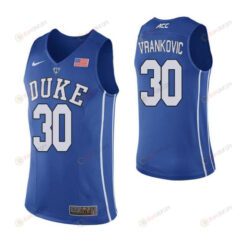 Antonio Vrankovic 30 Elite Duke Blue Devils Basketball Jersey Blue