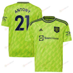 Antony 21 Manchester United Youth 2022/23 Third Player Jersey - Neon Green