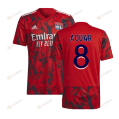 Aouar 8 Olympique Lyon 2022-2023 Away Men Jersey - Red