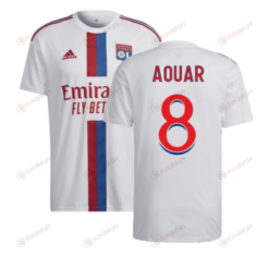 Aouar 8 Olympique Lyon 2022-2023 Home Men Jersey - White