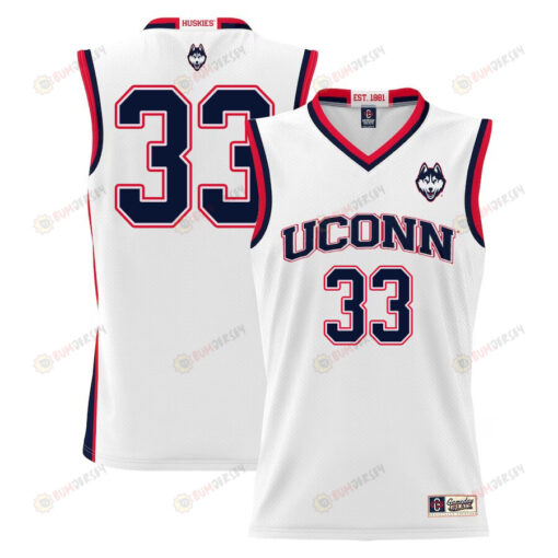 Apostolos Roumoglou 33 UConn Huskies Basketball Men Jersey - White