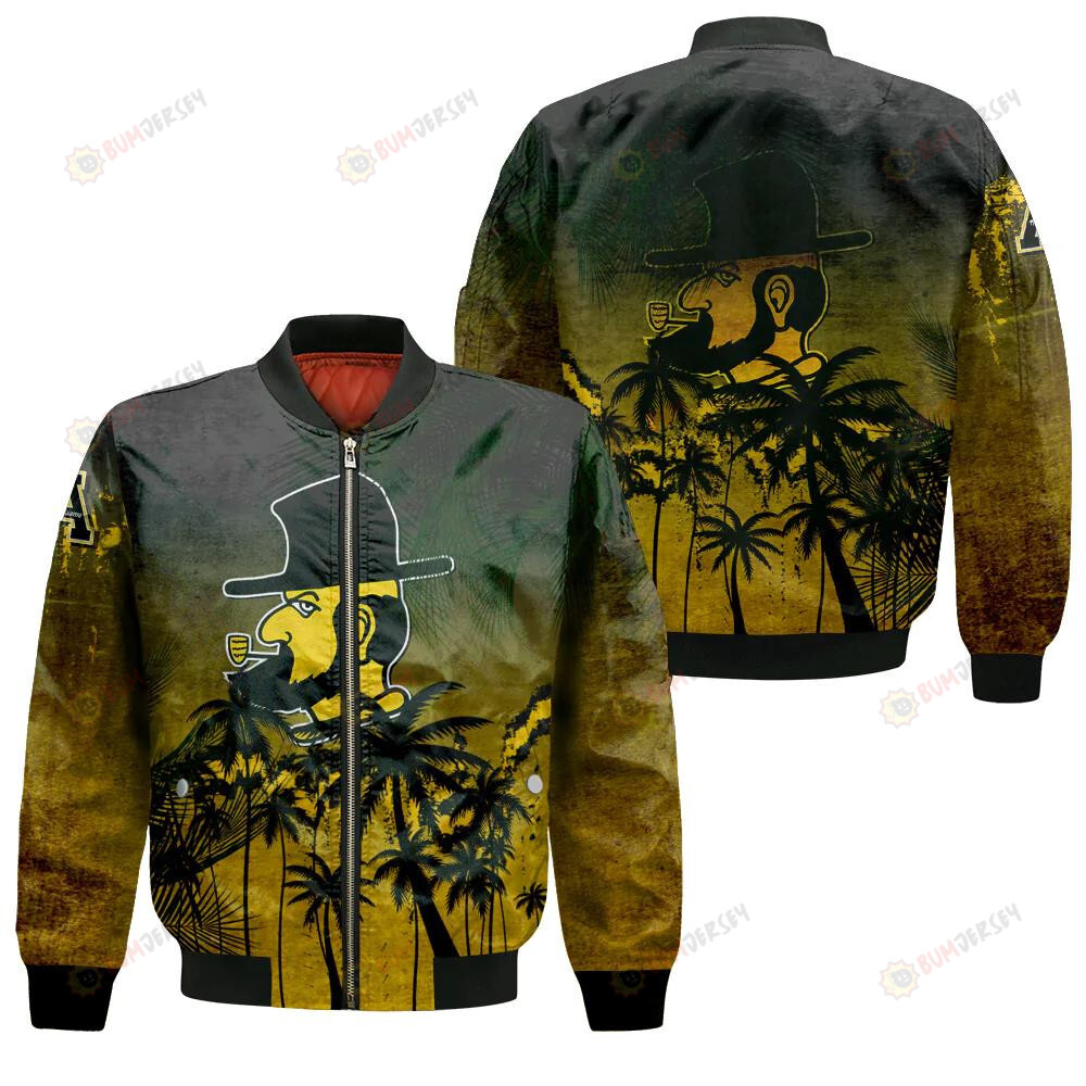 Appalachian State Mountaineers Bomber Jacket 3D Printed Coconut Tree Tropical Grunge