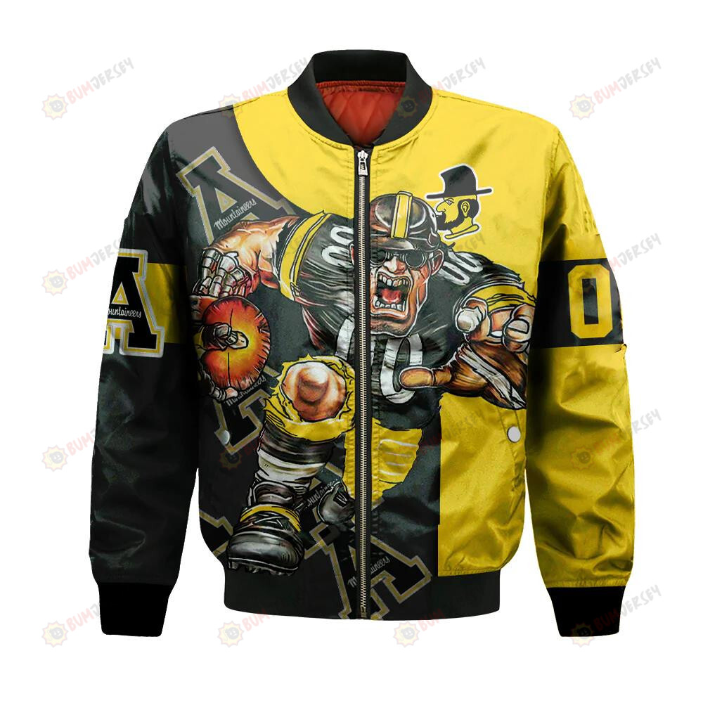 Appalachian State Mountaineers Bomber Jacket 3D Printed Football