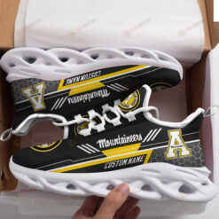 Appalachian State Mountaineers Logo Custom Name Pattern 3D Max Soul Sneaker Shoes In Black