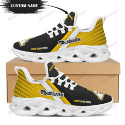 Appalachian State Mountaineers Logo Custom Name Pattern 3D Max Soul Sneaker Shoes In Black And Yellow