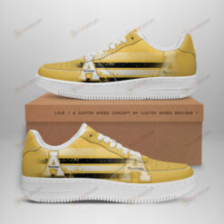 Appalachian State Mountaineers Logo Stripe Pattern Air Force 1 Printed In Yellow