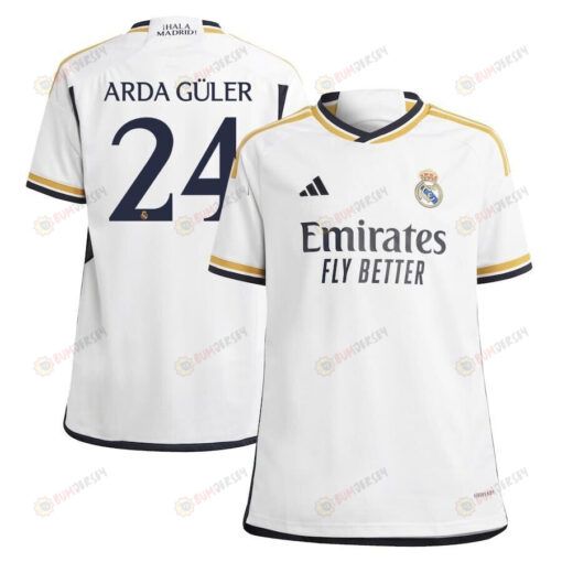 Arda Guler 24 Real Madrid 2023-24 Home Jersey - YOUTH White