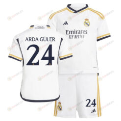 Arda Guler 24 Real Madrid 2023-24 Home Jersey - Youth Set