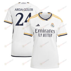 Arda Guler 24 Real Madrid 2023-24 Home Women Jersey - White