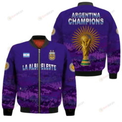 Argentina Champions World Cup 2022 Bomber Jacket in Purple