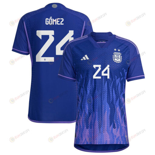 Argentina National Team 2022-23 Alejandro G?mez 24 Away Men Jersey - Purple