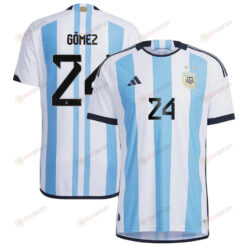 Argentina National Team 2022-23 Alejandro G?mez 24 Home Men Jersey - Blue/White