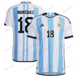 Argentina National Team 2022-23 Guido Rodr?guez 18 Home Men Jersey - Blue/White