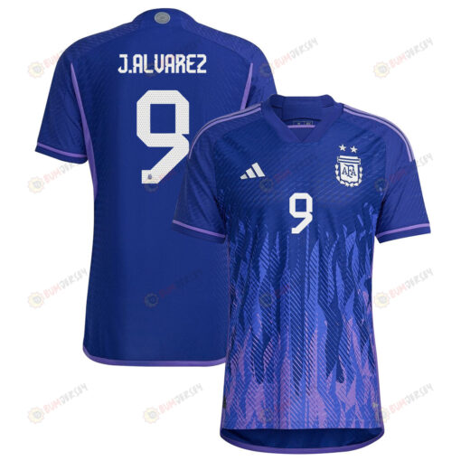 Argentina National Team 2022-23 Juli?n ?lvarez 9 Away Men Jersey - Purple
