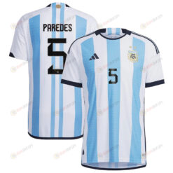 Argentina National Team 2022-23 Leandro Paredes 5 Home Men Jersey - Blue/White