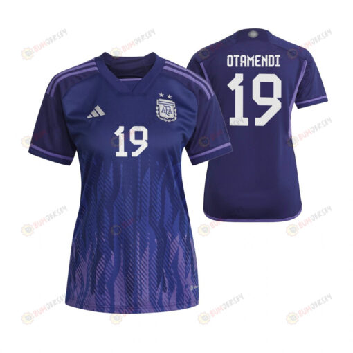 Argentina National Team 2022-23 Nicolas Otamendi 19 Away Women Jersey