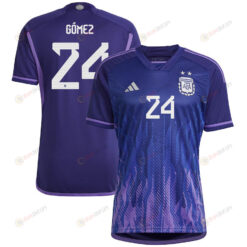 Argentina National Team 2022-23 Qatar World Cup Alejandro G?mez 24 Away Women Jersey