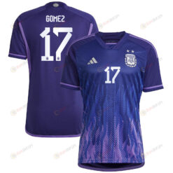 Argentina National Team 2022-23 Qatar World Cup Alejandro Gomez 17 Away Women Jersey - Dark Blue & Light Purple