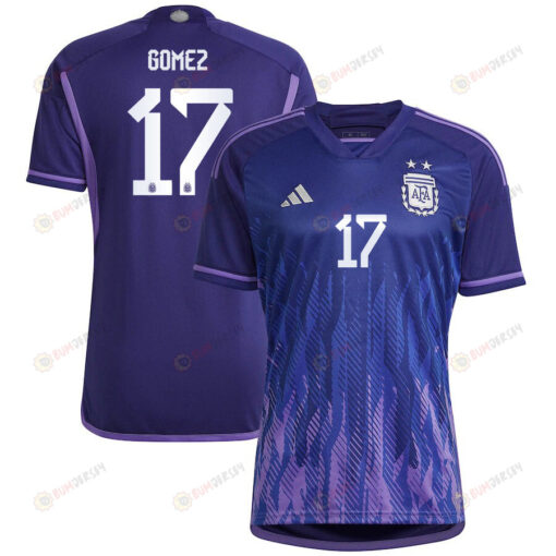 Argentina National Team 2022-23 Qatar World Cup Alejandro Gomez 17 Away Women Jersey - Dark Blue & Light Purple