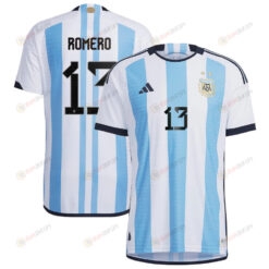 Argentina National Team 2022-23 Qatar World Cup Cristian Romero 13 White Home Men Jersey - New