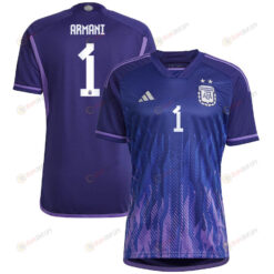 Argentina National Team 2022-23 Qatar World Cup Franco Armani 1 Away Women Jersey - Dark Blue & Light Purple