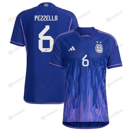 Argentina National Team 2022-23 Qatar World Cup German Pezzella 6 Away Men Jersey