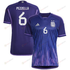 Argentina National Team 2022-23 Qatar World Cup Germ?n Pezzella 6 Away Women Jersey