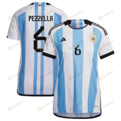 Argentina National Team 2022-23 Qatar World Cup Germ?n Pezzella 6 Home Women Jersey