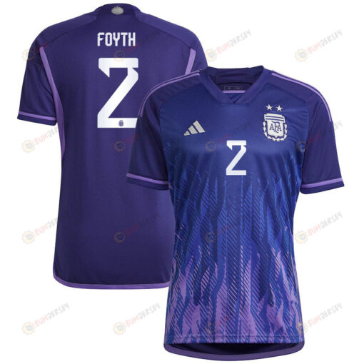 Argentina National Team 2022-23 Qatar World Cup Juan Foyth 2 Away Women Jersey - Dark Blue & Light Purple