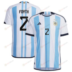 Argentina National Team 2022-23 Qatar World Cup Juan Foyth 2 White Home Men Jersey - New