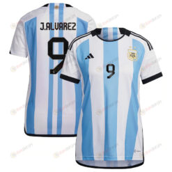 Argentina National Team 2022-23 Qatar World Cup Juli?n ?lvarez 9 Home Women Jersey