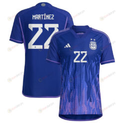 Argentina National Team 2022-23 Qatar World Cup Lautaro Martinez 22 Away Men Jersey