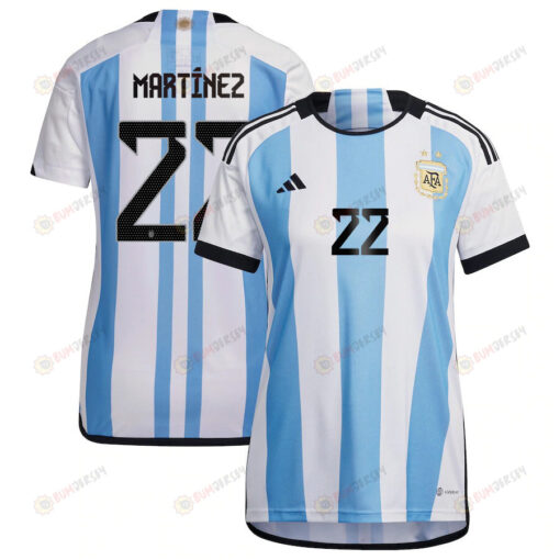 Argentina National Team 2022-23 Qatar World Cup Lautaro Mart?nez 22 Home Women Jersey