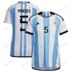 Argentina National Team 2022-23 Qatar World Cup Leandro Paredes 5 Home Women Jersey