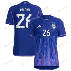 Argentina National Team 2022-23 Qatar World Cup Nahuel Molina 26 Away Men Jersey